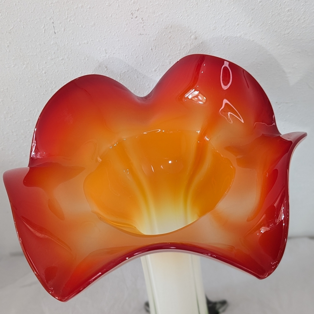 Beautiful Hand Blown Glass Vase 14.5 in tall - Picture 2 of 5